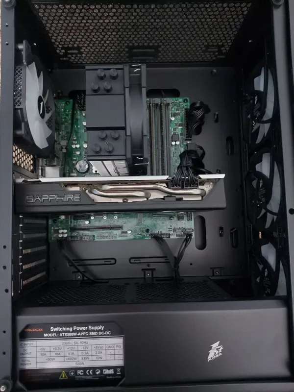 Ігровий ПК 1stPlayer FireBase X6 Tower / Intel Core i5-8500 (6 ядер по 3.0 - 4.1 GHz) / 16 GB DDR4 / 128 GB SSD M.2 + 512 GB SSD / AMD Radeon RX 570, 8 GB GDDR5, 256-bit / 500W б/в - зображення 4