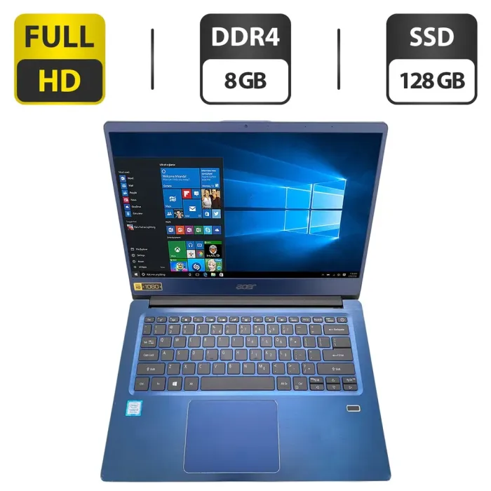 Ноутбук Б-клас Acer Swift 3 SF314-54 / 14" (1920x1080) IPS / Intel Core i5-8250U (4 (8) ядра по 1.6 - 3.4 GHz) / 8 GB DDR4 / 128 GB SSD / Intel UHD Graphics 620 / WebCam б/в - зображення 1