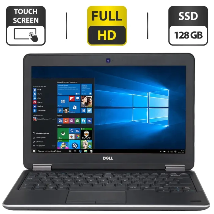 Нетбук Б-клас Dell Latitude E7240 / 12.5" IPS Touch / Intel Core i7-4600U (2(4) ядра по 2.1-3.3GHz) / 8GB DDR3 / 128GB SSD / HD Graphics 4400 / WebCam / HDMI б/в - зображення 1