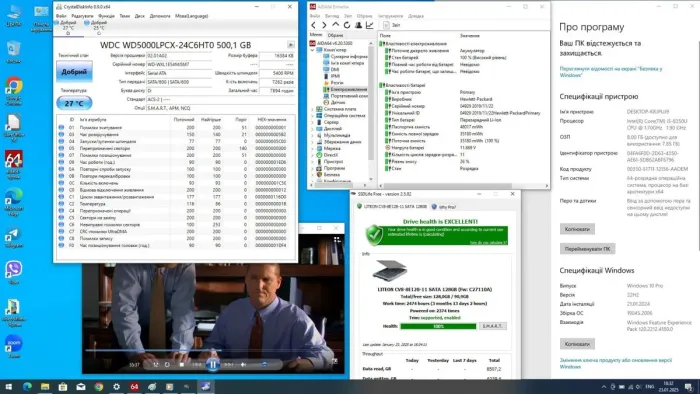Ноутбук HP ProBook 650 G4 / 15.6" (1920x1080) IPS / Intel Core i5-8350U (4 (8) ядра по 1.7 - 3.6 GHz) / 8 GB DDR4 / 128 GB SSD + 500 GB HDD / Intel HD Graphics 620 / WebCam б/в - зображення 9