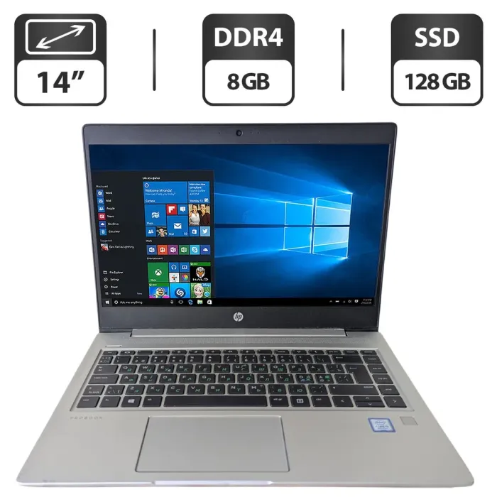 Ноутбук Б-клас HP ProBook 440 G6 / 14" (1366x768) TN / Intel Core i3-8145U (2 (4) ядра по 2.1 - 3.9 GHz) / 8 GB DDR4 / 128 GB SSD / Intel UHD Graphics 620 / WebCam б/в - зображення 1