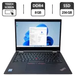 Ультрабук-трансформер Б-клас Lenovo ThinkPad X390 Yoga / 13.3" (1920x1080) TN Touch / Intel Core i5-8265U (4 (8) ядра по 1.6 - 3.9 GHz) / 8 GB DDR4 / 256 GB SSD / Intel UHD Graphics / WebCam б/в