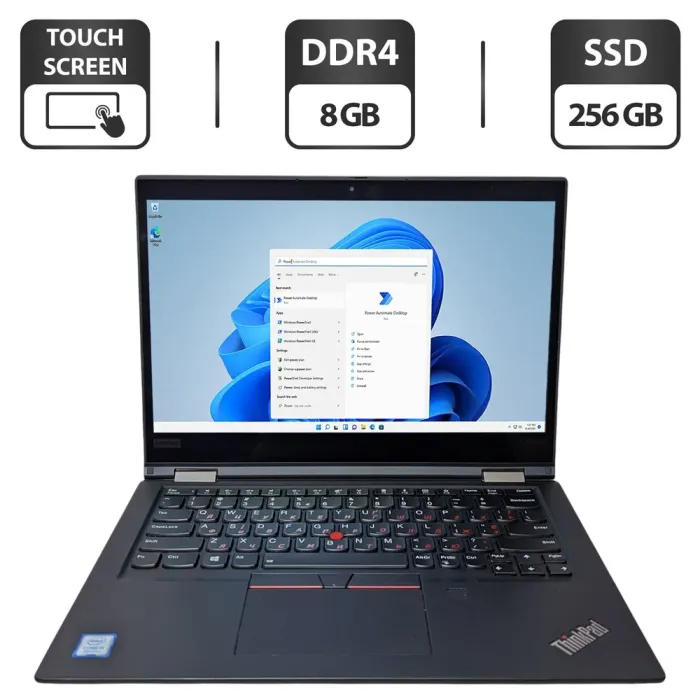 Ультрабук-трансформер Б-клас Lenovo ThinkPad X390 Yoga / 13.3" (1920x1080) TN Touch / Intel Core i5-8265U (4 (8) ядра по 1.6 - 3.9 GHz) / 8 GB DDR4 / 256 GB SSD / Intel UHD Graphics / WebCam б/в - зображення 1