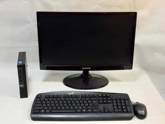 Комплект ПК: Dell Optiplex 3020M USFF / Intel Core i3-4160T (2 (4) ядра по 3.1 GHz) / 8 GB DDR3 / 128 GB SSD / Intel HD Graphics 4400 / Wi-Fi + Монітор Samsung S22C300B / 22" (1920x1080) TN / VGA б/в - зображення 2