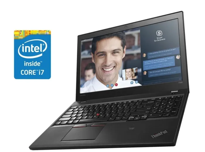 Ноутбук Lenovo ThinkPad T560 / 15.6" IPS / Core i7-6600U (2(4) ядра по 2.6-3.4 GHz) / 8GB DDR3 / 480GB SSD / HD Graphics 520/ WebCam / Win 10 Pro б/в - зображення 1