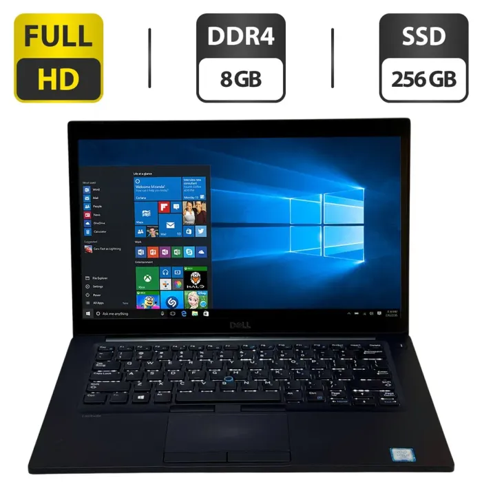 Ноутбук Б-клас Dell Latitude 7480 / 14" (1920x1080) IPS / Intel Core i5-7300U (2 (4) ядра по 2.6 - 3.5 GHz) / 8 GB DDR4 / 256 GB SSD / Intel HD Graphics 620 / WebCam / Windows 10 Pro б/в - зображення 1