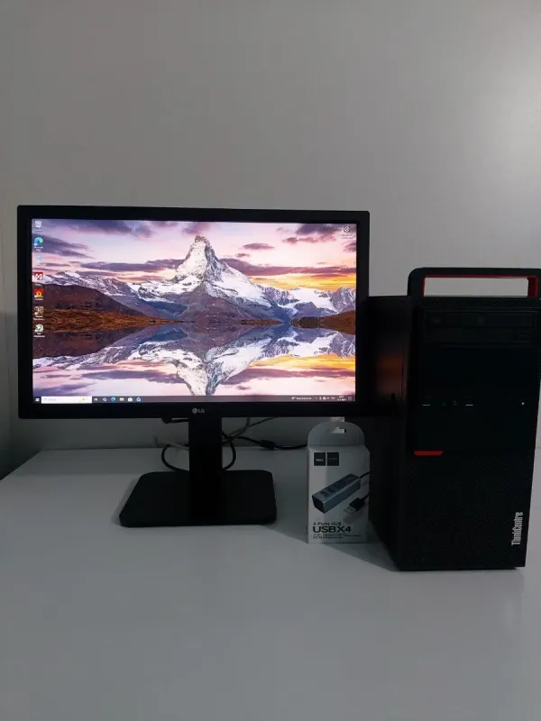 Комплект: Lenovo ThinkCentre M800 Tower / Intel Core i5-6600K (4 ядра по 3,5 - 3,9 ГГц) / 16 ГБ DDR4 / 512 ГБ SSD / nVidia P106-100, 6 ГБ GDDR5, 192-біт / DVD-ROM + Монітор LG 24MB37PM-B / 24" (1920x1080) IPS б/в - изображение 2