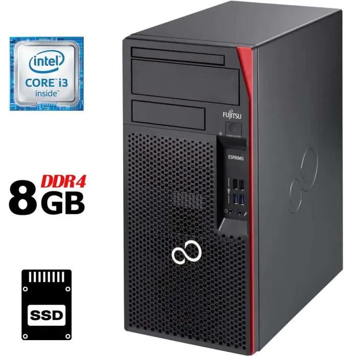 Комп'ютер Fujitsu Esprimo P557 Tower / Intel Core i3-6100 (2 (4) ядра по 3,7 ГГц) / 8 ГБ DDR4 / 120 ГБ SSD / Intel HD Graphics 530 б/в - зображення 1