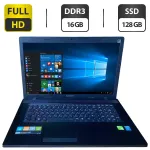 Ноутбук Lenovo G710 / 17.3" (1600x900) TN / Intel Core i7-4702MQ (4 (8) ядра по 2.2 - 3.2 GHz) / 16 GB DDR3 / 128 GB SSD / Intel HD Graphics 4600 / WebCam / DVD-ROM б/в