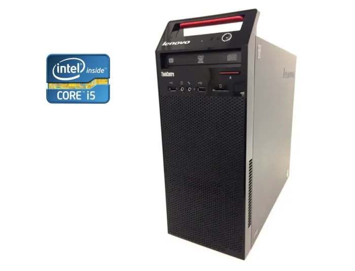 ПК Lenovo ThinkCentre Edge 72 Tower / Intel Core i5-3470S (4 ядра по 2.9 - 3.6 GHz) / 8 GB DDR3 / 120 GB SSD + 750 GB HDD / Intel HD Graphics 2500 / DVD-RW б/в - зображення 1