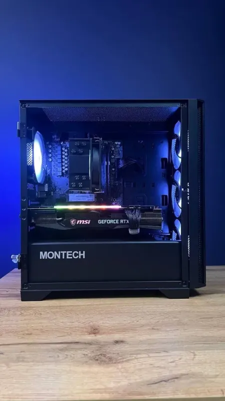 Збірка під замовлення: ігровий ПК Montech Air 100 ARGB Tower / AMD Ryzen 5 8400F (6 (12) ядер по 4.2 - 4.7 GHz) / 16 GB DDR5 / 512 GB SSD M.2 / nVidia GeForce RTX 3060 Ti, 8 GB GDDR6, 256-bit / 650W б/в - зображення 6