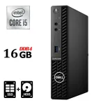 Неттоп Dell Optiplex 3090 Micro USFF / Intel Core i5-10500T (6 (12) ядер по 2.3 - 3.8 GHz) / 16 GB DDR4 / 256 GB SSD M.2 + 500 GB HDD / Intel UHD Graphics 630 / DisplayPort / Wi-Fi / Bluetooth б/в