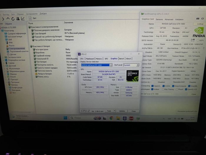 Ігровий ноутбук Razer Blade 14 RZ09-0195 / 14" (3200x1800) IPS Touch / Intel Core i7-6700HQ (4 (8) ядра по 2.6 - 3.5 GHz) / 16 GB DDR4 / 512 GB SSD / nVidia GeForce GTX 1060, 6 GB GDDR5, 192-bit / WebCam / Win 11 б/в - зображення 8