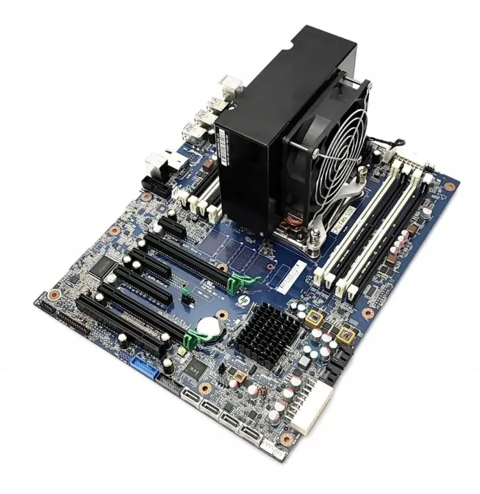 Комплект: Материнська плата HP Z440 / Intel Xeon E5-2697 v3 (14 (28) ядер по 2.6 - 3.6 GHz) / 64 GB DDR4 / Socket LGA 2011 v3 + кулер HP + Перехідники для БЖ 24+8 pin б/в - зображення 2