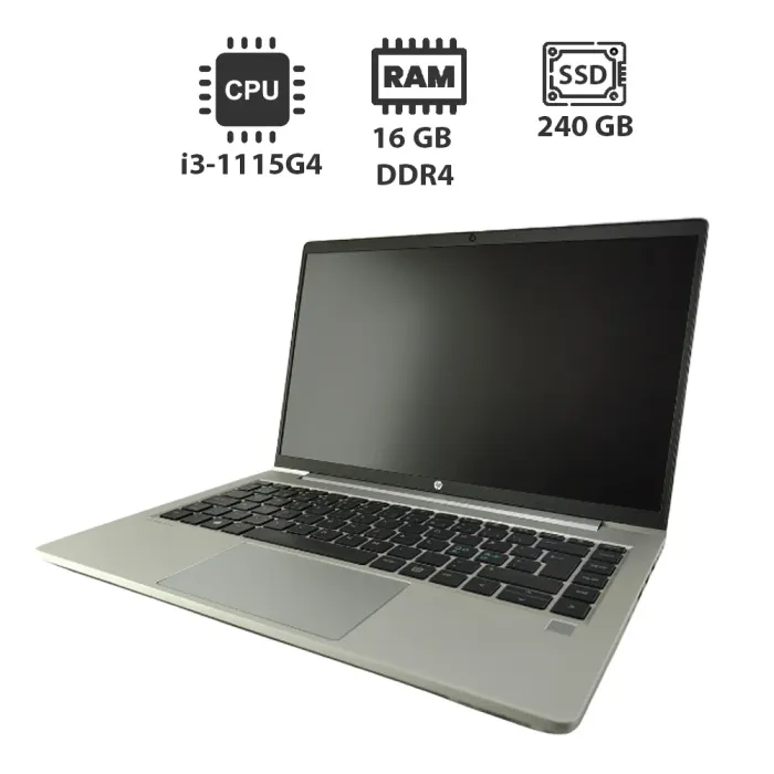 Ультрабук HP ProBook 440 G8 / 14" (1366x768) TN / Intel Core i3-1115G4 (2 (4) ядра по 3.0 - 4.1 GHz) / 16 GB DDR4 / 240 GB SSD / Intel UHD Graphics / WebCam б/в - зображення 1