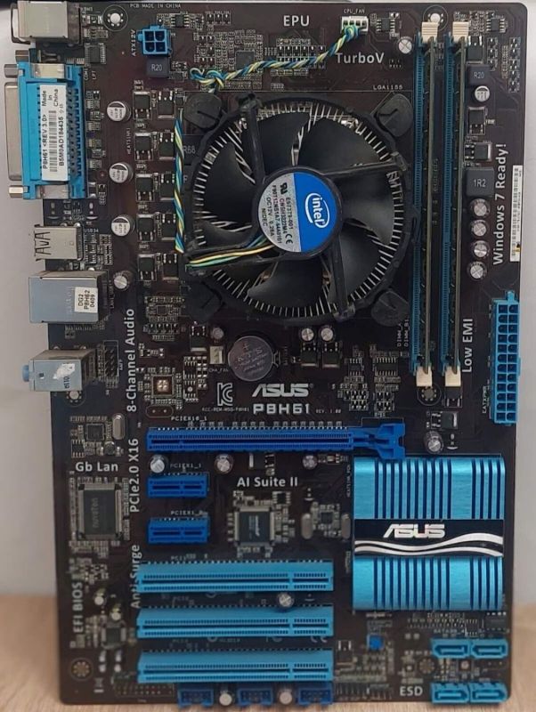 Комплект: Материнська плата Asus P8H61 / LGA1155 / Intel Core i5-2500 (4 ядра по 3.3 - 3.7 GHz) / 16 GB DDR3 + Кулер б/в - зображення 5