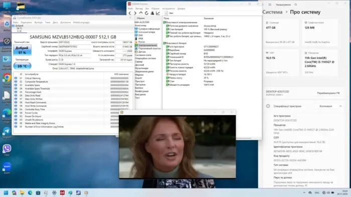 Ноутбук-трансформер Toshiba Dynabook Portege X30W-J / 13.3" (1920x1080) IPS Touch / Intel Core i5-1145G7 (4 (8) ядра по 4.4 GHz) / 16 GB DDR4 / 512 GB SSD M.2 / Intel Iris Xe Graphics / WebCam б/в - зображення 9