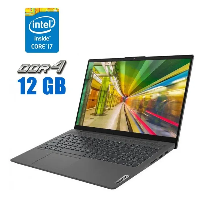 Ультрабук Lenovo IdeaPad 5 15ITL05 / 15.6" (1920x1080) IPS / Intel Core i7-1165G7 (4 (8) ядра по 2.8 - 4.7 GHz) / 12 GB DDR4 / 512 GB SSD / Intel Iris Xe Graphics / WebCam б/в - зображення 1