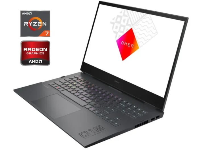 Ігровий ноутбук HP Omen 16-c0002dx / 16.1" (1920x1080) IPS / AMD Ryzen 7 5800H (8 (16) ядер по 3.2 - 4.4 GHz) / 16 GB DDR4 / 512 GB SSD NVMe / AMD Radeon RX 6600M, 8 GB GDDR6, 128-bit / WebCam б/в - зображення 1