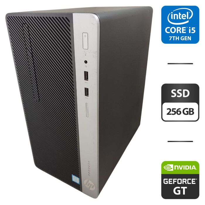 Комп'ютер HP ProDesk 400 G4 Tower / Intel Core i5-7500 (4 ядра по 3.4 - 3.8 GHz) / 16 GB DDR4 / 256 GB SSD / nVidia GeForce GT 730, 2 GB GDDR5, 64-bit б/в - зображення 1