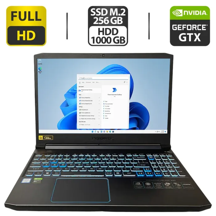 Ігровий ноутбук Acer Predator Helios 300 N1812 / 15.6" (1920x1080) IPS / Intel Core i7-9750H (6 (12) ядер по 2.6 - 4.5 GHz) / 16 GB DDR4 / 256 GB SSD M.2 + 1000 GB HDD / nVidia GeForce GTX 1660 Ti, 6 GB GDDR6, 192-bit / WebCam б/в - зображення 1