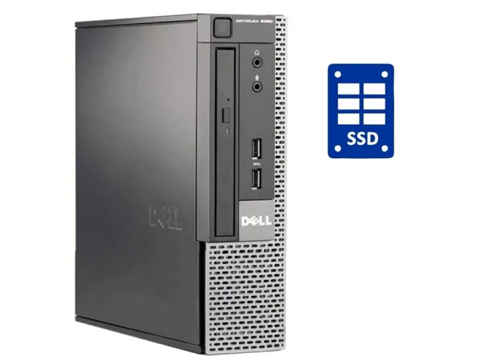 Неттоп Dell Optiplex 9020 USFF / Intel Core i3-4130 (2 (4) ядра по 3.4 GHz) / 8 GB DDR3 / 120 GB SSD / Intel HD Graphics 4400 / DVD-ROM б/в - зображення 1