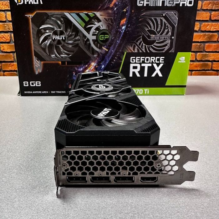 Дискретна відеокарта Palit GeForce RTX 3070 Ti GamingPro, 8 GB GDDR6X, 256-bit / 1x HDMI, 3x DisplayPort / Коробка / (NED307T019P2-1046A) б/в - зображення 3