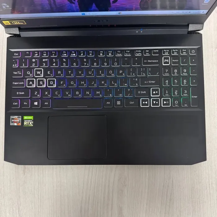 Ігровий ноутбук Б-класу Acer Nitro 5 AN515-45 / 15.6" (1920x1080) IPS / AMD Ryzen 7 5800H (8 (16) ядер по 3.2 - 4.4 GHz) / 16 GB DDR4 / 1000 GB SSD NVMe / nVidia GeForce RTX 3070, 8 GB GDDR6, 256-bit / WebCam б/в - зображення 7