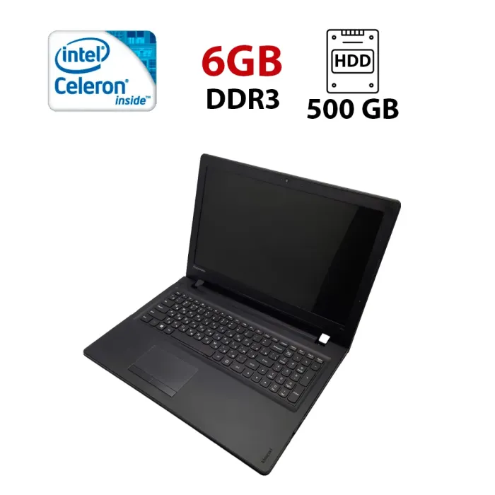 Ноутбук Lenovo 300-15 / 15.6" (1366x768) TN / Intel Celeron N3050 (2 ядра по 1.6 - 2.16 GHz) / 6 GB DDR3 / 500 GB HDD / nVidia GeForce 920M, 1 GB GDDR3, 64-bit / WebCam б/в - зображення 1