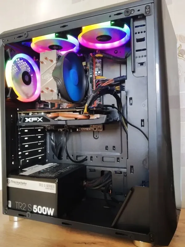 Ігровий ПК 1stPlayer R3-3R1 Color LED Black Tower / Intel Xeon E5-2670 v3 (12 (24) ядер по 2.3 - 3.1 GHz) / 16 GB DDR4 / 960 GB SSD / AMD Radeon RX 580, 8 GB GDDR5, 256-bit / HDMI / 500W б/в - зображення 2