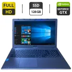 Ігровий ноутбук Б-клас Asus F550J / 15.6" (1920x1080) TN / Intel Core i7-4710HQ (4 (8) ядра по 2.5 - 3.5 GHz) / 12 GB DDR3 / 128 GB SSD / nVidia GeForce GTX 850M, 2 GB GDDR3, 128-bit / WebCam / DVD-ROM б/в