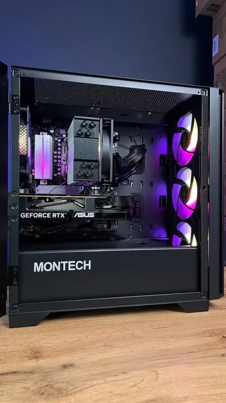 Збірка на замовлення: ігровий ПК Montech Air 100 ARGB Black Tower / AMD Ryzen 5 8400F (6 (12) ядер по 4,2 - 4,7 ГГц) / 32 ГБ DDR5 / 1000 ГБ SSD M.2 / nVidia GeForce RTX 5060, 8 ГБ GDDR6, 128-біт / 650 Вт - зображення 4