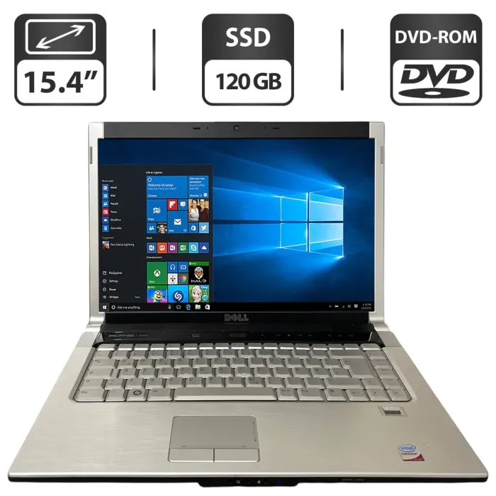 Ноутбук Dell XPS M1530 / 15.4" (1280x800) TN / Intel Core 2 Duo T9300 (2 (4) ядра по 2.5 GHz) / 4 GB DDR2 / 120 GB SSD / nVidia GeForce 8600M GT, 512 MB GDDR2, 128-bit / WebCam / DVD-ROM б/в - зображення 1