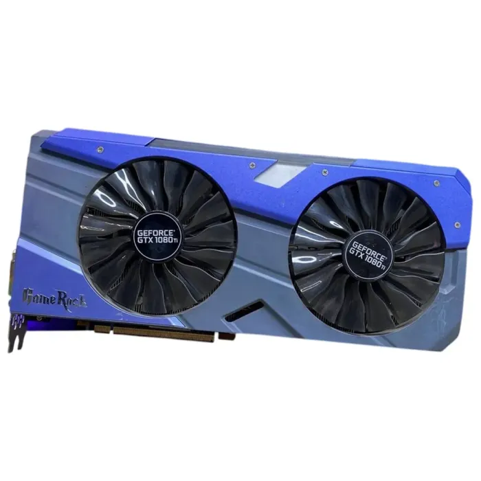 Дискретна відеокарта Palit GeForce GTX 1080 Ti GameRock, 11 GB GDDR5X, 352-bit / 1x DVI, 1x HDMI, 3x DisplayPort / (NEB108TTT15LC-1020G) б/в - зображення 1