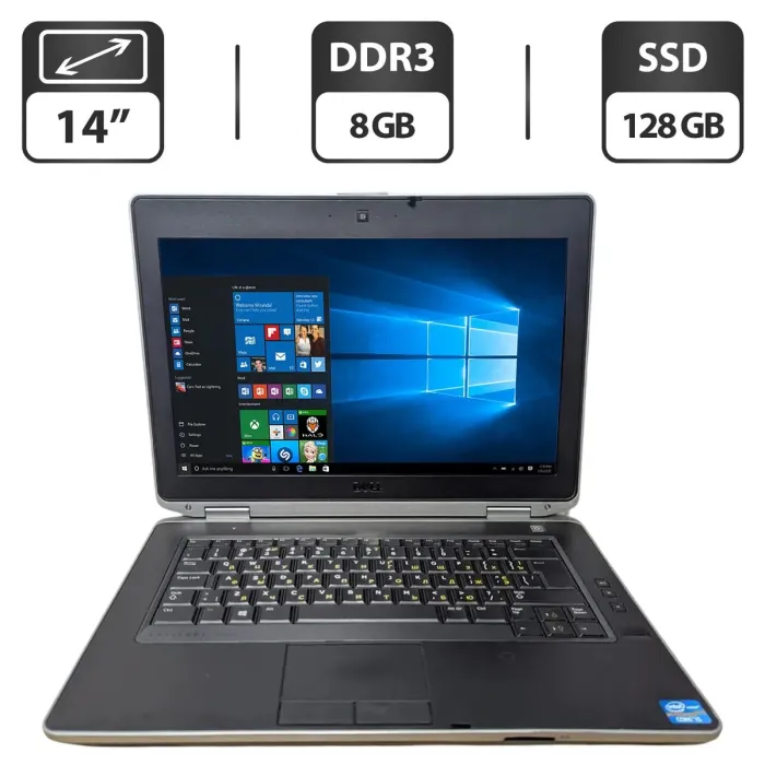 Ноутбук Б-клас Dell Latitude E6430 / 14" (1366x768) TN / Intel Core i5-3230M (2 (4) ядра по 2.6 - 3.2 GHz) / 8 GB DDR3 / 128 GB SSD / Intel HD Graphics 4000 / WebCam б/в - зображення 1