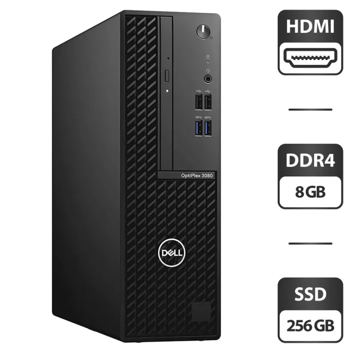 Комп'ютер Dell OptiPlex 3080 SFF / Intel Pentium Gold G6405 (2 (4) ядра по 4.1 GHz) / 8 GB DDR4 / 256 GB SSD / Intel UHD Graphics 610 / HDMI б/в - зображення 1