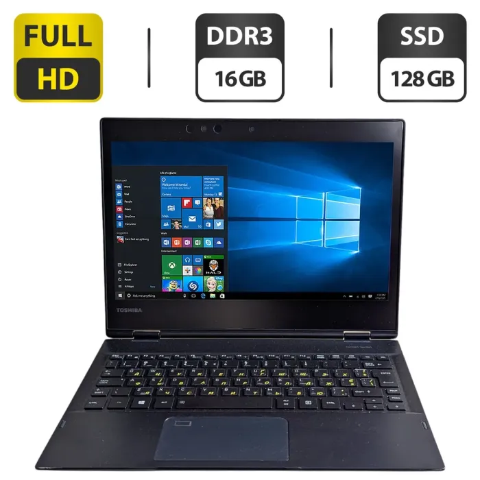 Нетбук Toshiba Portege X20W-E / 12.5" (1920x1080) TN Touch / Intel Core i5-8350U (4 (8) ядра по 1.7 - 3.6 GHz) / 16 GB DDR3 / 128 GB SSD / Intel UHD Graphics 620 / WebCam / АКБ до 30 хвилин б/в - зображення 1