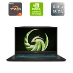Ігровий ноутбук MSI Bravo 15 C7VE / 15.6" (1920x1080) IPS / AMD Ryzen 5 7535HS (6 (12) ядер по 3,3 - 4,55 ГГц) / 16 ГБ DDR5 / 512 ГБ SSD / nVidia GeForce RTX 4050, 6 ГБ GDDR6, 96-біт / WebCam б/в