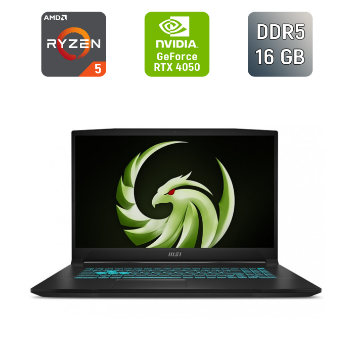 Ігровий ноутбук MSI Bravo 15 C7VE / 15.6" (1920x1080) IPS / AMD Ryzen 5 7535HS (6 (12) ядер по 3,3 - 4,55 ГГц) / 16 ГБ DDR5 / 512 ГБ SSD / nVidia GeForce RTX 4050, 6 ГБ GDDR6, 96-біт / WebCam б/в - изображение 1