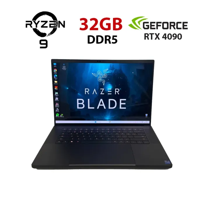 Ігровий ноутбук Razer Blade 16 RZ09-0510 / 16" (2560x1600) IPS / Intel Core i9-14900HX (24 (32) ядра по 2,2 - 5,7 ГГц) / 32 ГБ DDR5 / 2000 ГБ SSD NVMe / nVidia GeForce RTX 4090, 16 ГБ GDDR6, 256-біт / Веб-камера б/в - зображення 1