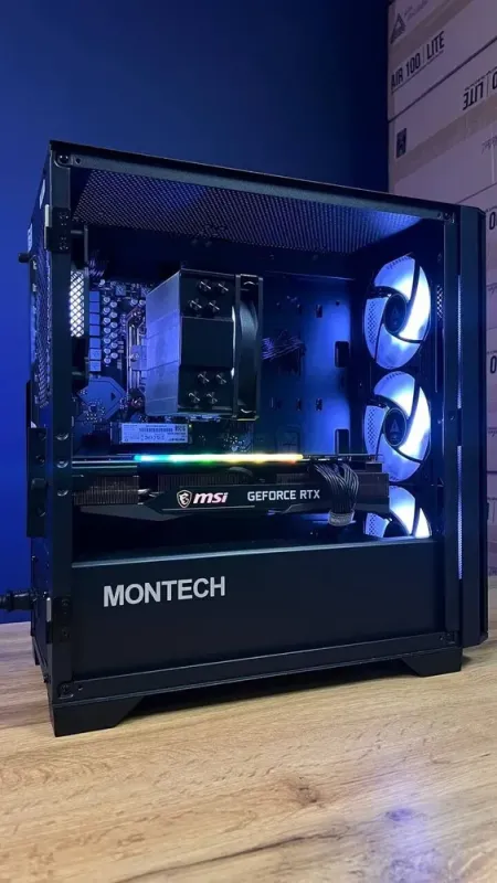 Збірка під замовлення: ігровий ПК Montech Air 100 ARGB Tower / AMD Ryzen 5 8400F (6 (12) ядер по 4.2 - 4.7 GHz) / 16 GB DDR5 / 512 GB SSD M.2 / nVidia GeForce RTX 3060 Ti, 8 GB GDDR6, 256-bit / 650W б/в - зображення 5