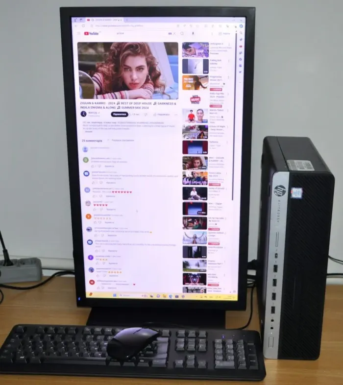 Комплект ПК: HP EliteDesk 800 G3 SFF / Intel Core i5-6500 (4 ядра по 3.2 - 3.6 GHz) / 8 GB DDR4 / 240 GB SSD / Intel HD Graphics 530 / DVD-ROM + Монітор Б-клас Acer B243HL / 24" (1920x1080) TN / VGA, DVI б/в - зображення 9