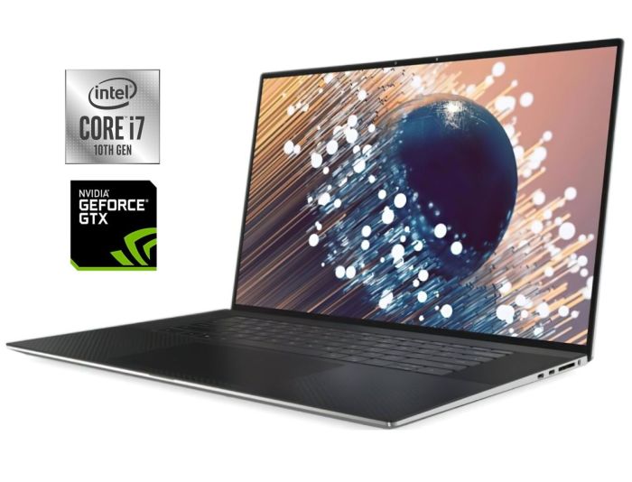 Ігровий ноутбук Б-клас Dell XPS 17 9700 / 17" (1920x1200) IPS / Intel Core i7-10750H (6 (12) ядер по 2.6 - 5.0 GHz) / 16 GB DDR4 / 512 GB SSD NVMe / nVidia GeForce GTX 1650 Ti, 4 GB GDDR6, 128-bit / WebCam б/в - зображення 1