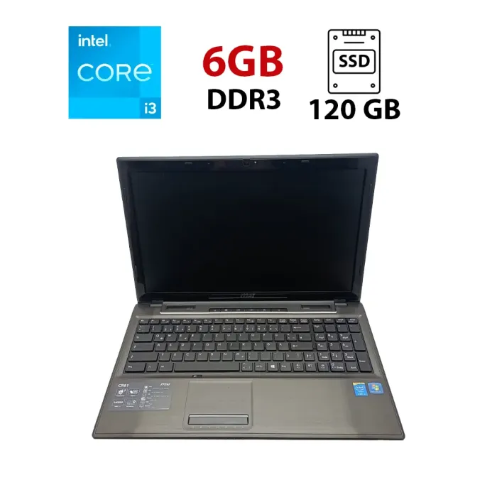 Ноутбук MSI CX61 / 15.6" (1600x900) TN / Intel Core i3-4100M (2 (4) ядра по 2.5 GHz) / 6 GB DDR3 / 120 GB SSD / Intel HD Graphics 4600 / WebCam б/в - зображення 1