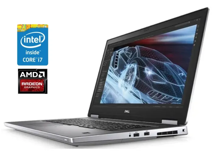 Мобільна робоча станція Б-клас Dell Precision 7740 / 17.3" (1920x1080) IPS / Intel Core i7-9850H (6 (12) ядра по 2.6 - 4.6 GHz) / 32 GB DDR4 / 512 GB SSD / AMD Radeon Pro WX 3200, 4 GB GDDR5, 128-bit / WebCam б/в - зображення 1