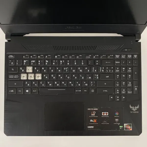 Ігровий ноутбук Б-клас Asus TUF Gaming FX505DT / 15.6" (1920x1080) IPS / AMD Ryzen 5 3550H (4 (8) ядра по 2.1 - 3.7 GHz) / 16 GB DDR4 / 512 GB SSD / nVidia GeForce GTX 1650, 4 GB GDDR6, 128-bit / WebCam / HDMI б/в - зображення 4