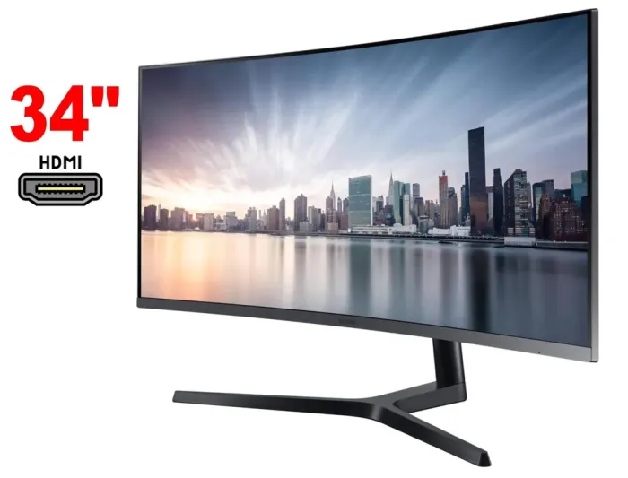 Монітор Samsung C34H890WJU / 34" (3440x1440) VA / 1x HDMI, 1x DisplayPort, 1x Audio, 2x USB 3.0, 1x USB Type-C / VESA 100x100 б/в - зображення 1
