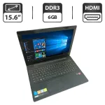 Ноутбук Б-клас Lenovo G50 / 15.6" (1366x768) TN / AMD A6-6310 (4 ядра по 1.8 - 2.4 GHz) / 6 GB DDR3 / 500 GB HDD / AMD Radeon R4 Graphics / WebCam / VGA б/в