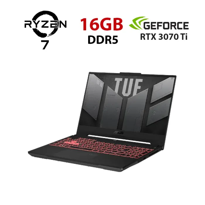 Ігровий ноутбук Asus TUF Gaming A15 FA507RW-HN063W / 15,6" (1920x1080) IPS / AMD Ryzen 7 6800H (8 (16) ядер по 3,2 - 4,7 ГГц) / 16 ГБ DDR5 / 960 ГБ SSD / nVidia GeForce RTX 3070 Ti, 8 ГБ GDDR6, 256-біт / Веб-камера б/в - зображення 1
