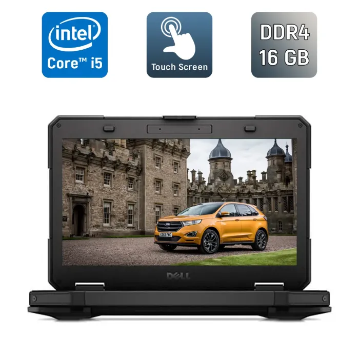 Захищений ноутбук Dell Latitude 14 Rugged 5414 / 14" (1920x1080) IPS Touch / Intel Core i5-6300U (2 (4) ядра по 2,4 - 3,0 ГГц) / 16 ГБ DDR4 / 480 ГБ SSD / Intel HD Graphics 520 / TouchID / HDMI / Windows 10 б/в - зображення 1